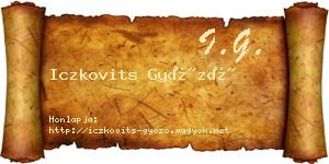 Iczkovits Győző névjegykártya